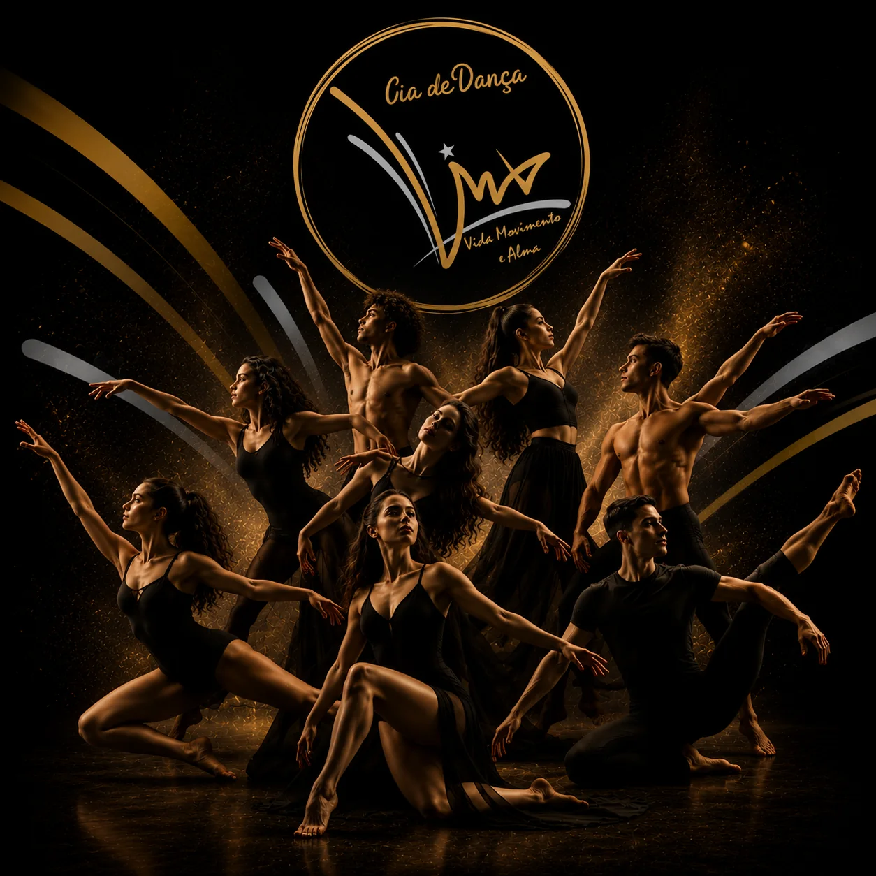 Bailarinos da VMA Cia de Dança em grupo